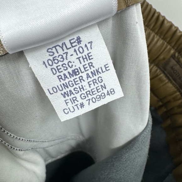 MOTHER The rambler lounger ankle fir green pants small B523 - Picture 9 of 9